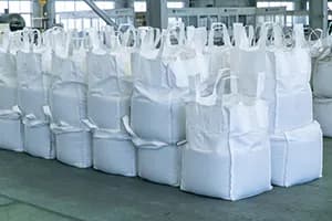 FIBC bags manufactured using recycled rPET flakes.