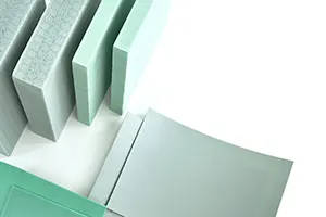 PET foam board produced from recycled rPET flakes.