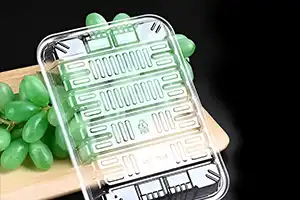 rPET sheet for blister packaging made from recycled rPET flakes.